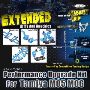 YR Aluminum Long-Span Suspension Arms And Knuckles Performance Upgrade Kit for Tamiya M05 M06