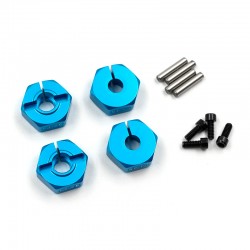 Aluminum Wheel Hex hub Set Thick 5mm For 1/10 RC Touring Drift Crawler Car Blue