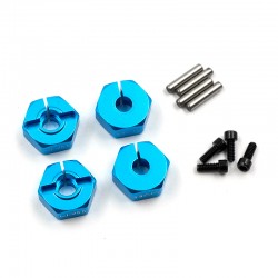 Aluminum Wheel Hex hub Set Thick 6mm For 1/10 RC Touring Drift Crawler Car Blue