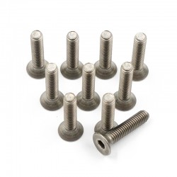 Titanium G2 Hex Socket Flat Head Screws M3 x 14mm 10pcs