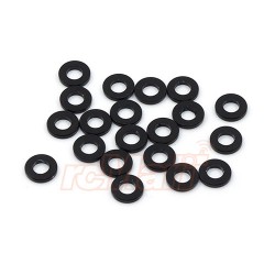 Aluminum M3 Flat Washer 0.25mm 20pcs Black