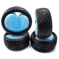 Rubber Tire 4pcs For 1/10 Touring Cars