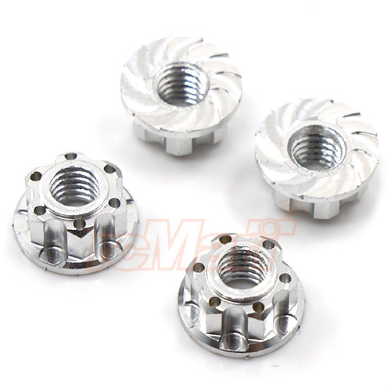 4mm Aluminium Wheel Flange Lock Nut 4pcs For RC Car Silver