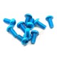 Aluminum 7075 3x8mm Hex Socket Button Head Screws 10pcs Blue
