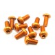 Aluminum 7075 3x12mm Hex Socket Button Head Screws 10pcs Orange