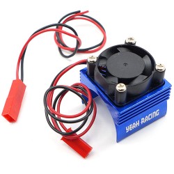 Aluminum 380 Motor Heat Sink w/ Cooling Fan Blue