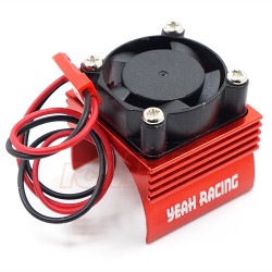 Aluminum 380 Motor Heat Sink w/ Cooling Fan Red