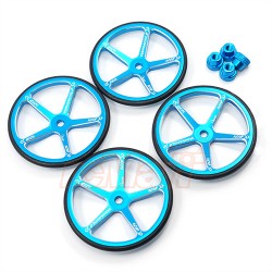 Aluminum Set Up Wheels For 1:10 M Chassis Blue Aluminum Set Up Wheels For 1:10 M Chassis Blue