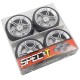 Spec T MS Wheel Offset 3 Silver w/Tire 4pcs For 1/10 Touring