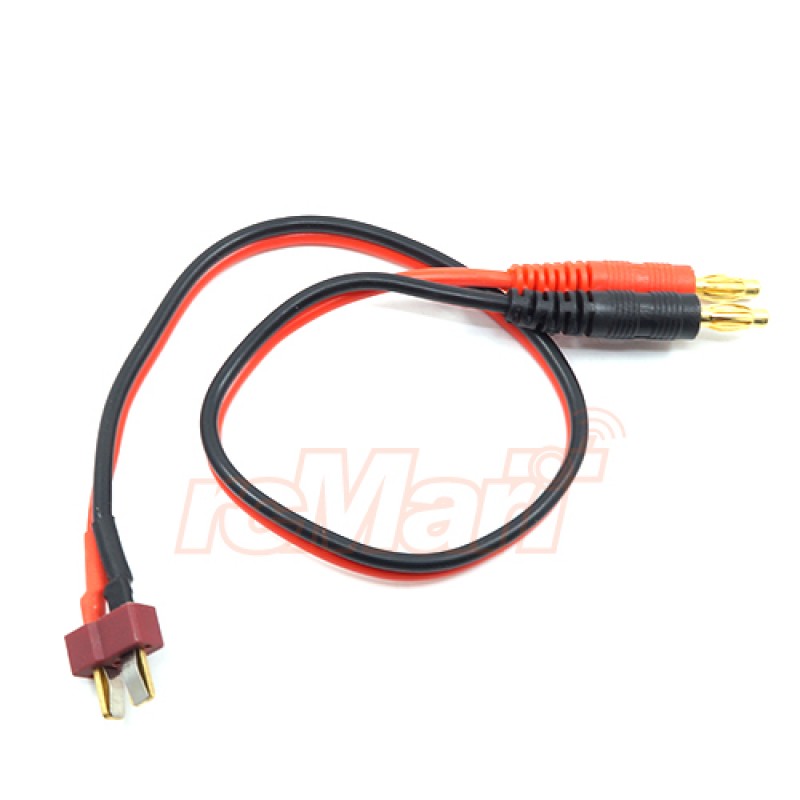 Battery Charger Cable T Plug Male to 4mm Bullet Banana