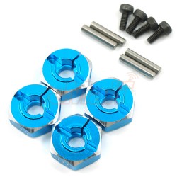 Aluminum Hex Adaptor Set 12x5mm For 1/10 RC Touring Drift Crawler Blue Aluminum Hex Adaptor Set 12x5mm For 1/10 RC Touring Drift Crawler Blue