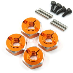 Aluminum Hex Adaptor Set 12x5mm For 1/10 RC Touring Drift Crawler Orange Aluminum Hex Adaptor Set 12x5mm For 1/10 RC Touring Drift Crawler Orange
