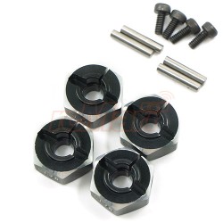 Aluminum Hex Adaptor Set 12x6mm For 1/10 RC Touring Drift Crawler Black Aluminum Hex Adaptor Set 12x6mm For 1/10 RC Touring Drift Crawler Black