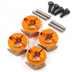 Aluminum Hex Adaptor Set 12x6mm For 1/10 RC Touring Drift Crawler Orange Aluminum Hex Adaptor Set 12x6mm For 1/10 RC Touring Drift Crawler Orange