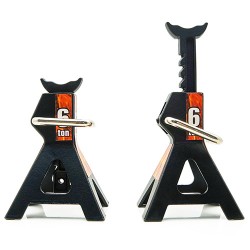 1/10 RC Rock Crawler Accessory Height adjustable 6 Ton Jack Black 2pcs