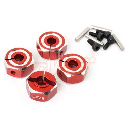 Aluminum Hex Adaptor Set 12x6mm For 1/10 RC Touring Drift Crawler Red Aluminum Hex Adaptor Set 12x6mm For 1/10 RC Touring Drift Crawler Red