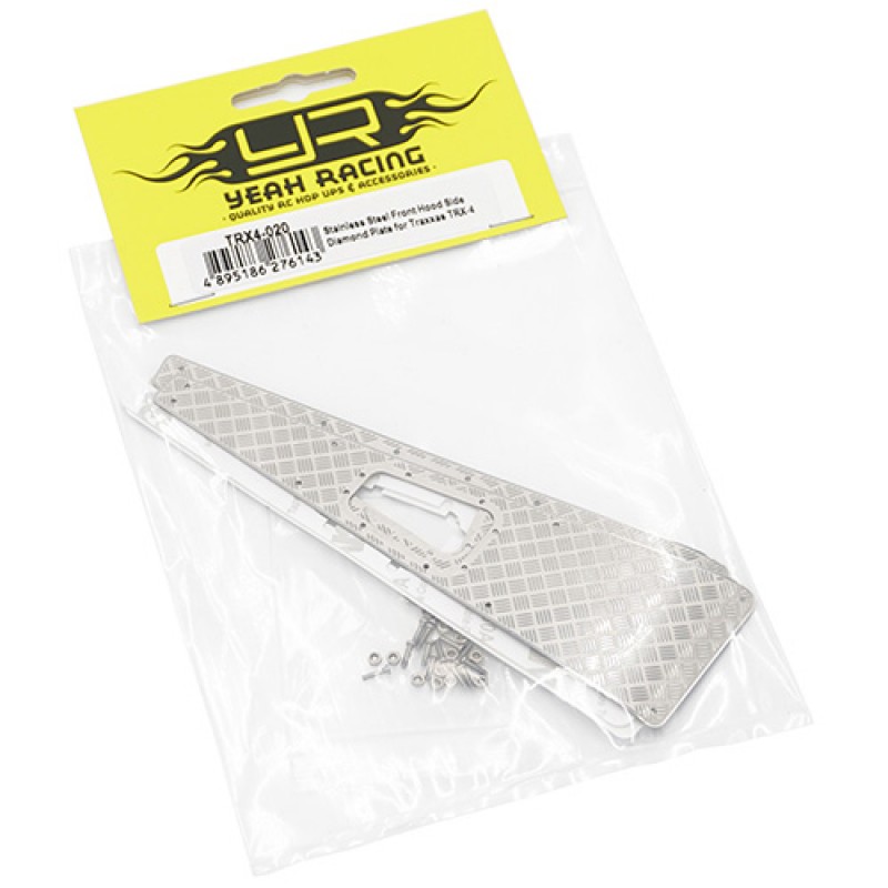 Stainless Steel Front Hood Side Diamond Plate fits TRX-4