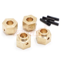 12mm Brass Hex Adaptor 8mm Offset 4pcs Fits TRX-4 TRX-6