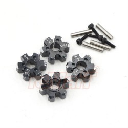 Aluminum Hex Adaptor Set 12x5mm For 1/10 RC Touring Drift Crawler Black Aluminum Hex Adaptor Set 12x5mm For 1/10 RC Touring Drift Crawler Black