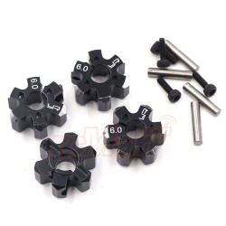 Aluminum Lightweight Hex Adaptor Set 12x6mm For 1/10 RC Touring Drift Crawler Black Aluminum Lightweight Hex Adaptor Set 12x6mm For 1/10 RC Touring Drift Crawler Black