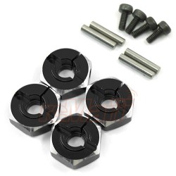 Aluminum Hex Adaptor Set 12x5.5mm For 1/10 RC Touring Drift Crawler Black Aluminum Hex Adaptor Set 12x5.5mm For 1/10 RC Touring Drift Crawler Black
