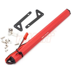 1/10 Aluminum White Super Bright LED Light Bar Red w/Two Set Mount for 1/10 RC Truck Crawler