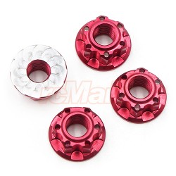 4mm Aluminium Wheel Flange Lock Nut 4pcs For RC Car Red 4mm Aluminium Wheel Flange Lock Nut 4pcs For RC Car Red