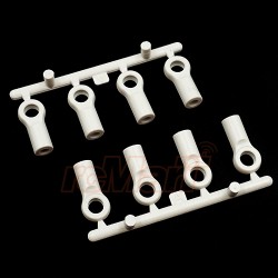 M3 Plastic Ball End 4.8x13mm 8pcs White