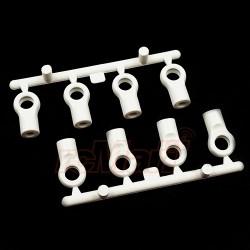 M3 Plastic Ball End 4.8x10mm 8pcs White