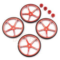 Aluminum Set Up Wheels For 1:10 M Chassis Red Aluminum Set Up Wheels For 1:10 M Chassis Red