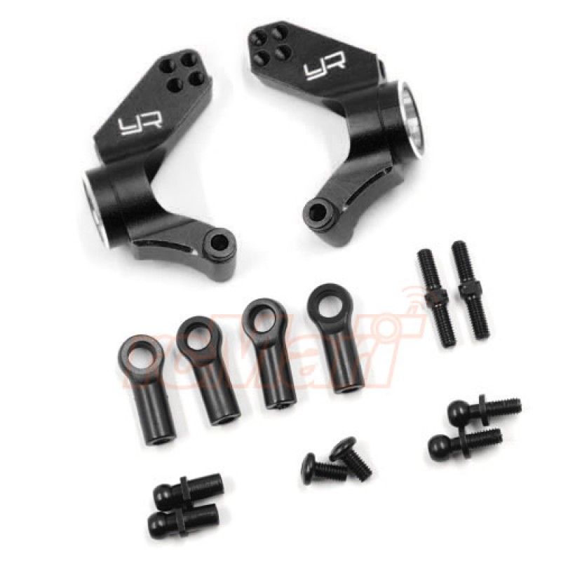 Aluminum Rear Hub / Knuckle Arm Set For Tamiya WR02CB Black
