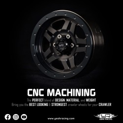 1.9 Aluminum CNC BXC 6 Spoke Beadlock Wheel w/ Brake Rotor 2pcs Black