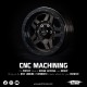 1.9 Aluminum CNC BXC 6 Spoke Beadlock Wheel w/ Brake Rotor 2pcs Black