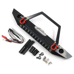 Alloy Front Bumper w/LED Light For TRX-4 Redcat Gen8 Axial SCX10 / II