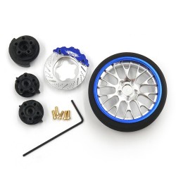 Aluminum Transmitter Steering Wheel Set Blue Type A Fits Futaba KO Sanwa Flysky Traxxas