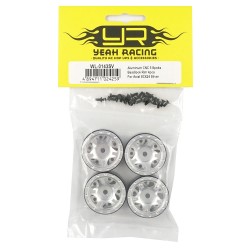 Aluminum CNC 5 Spoke Beadlock Rim 4pcs For Axial SCX24 Silver Aluminum CNC 5 Spoke Beadlock Rim 4pcs For Axial SCX24 Silver