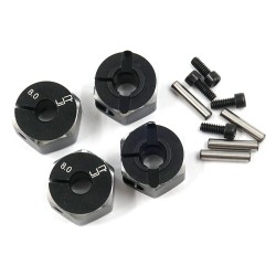 Aluminum Hex Adaptor Set 12X8mm Black For 1/10 RC Touring Drift Crawler Aluminum Hex Adaptor Set 12X8mm Black For 1/10 RC Touring Drift Crawler