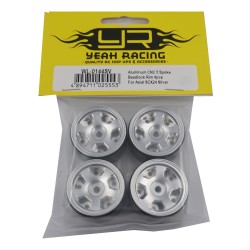 Aluminum CNC 5 Spoke Beadlock Rim 4pcs For Axial SCX24 Silver Aluminum CNC 5 Spoke Beadlock Rim 4pcs For Axial SCX24 Silver