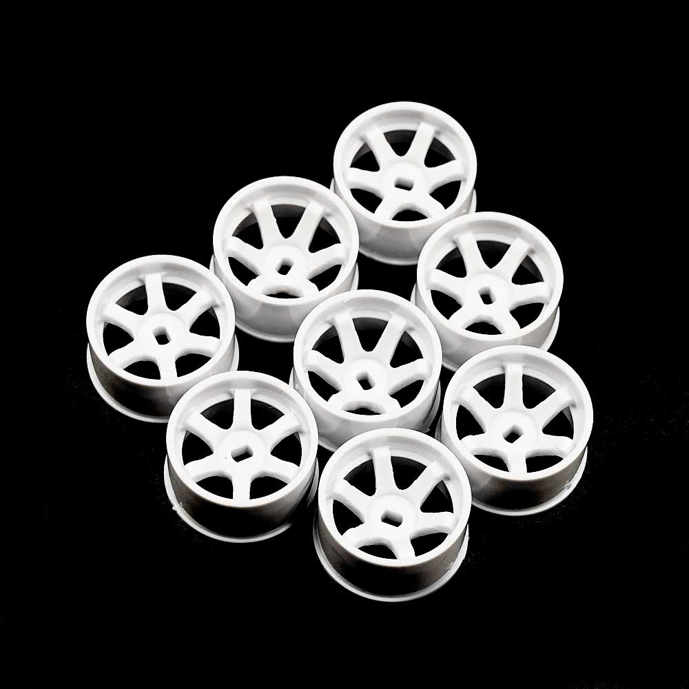 Plastic Rear Rim Set (Offset 0 +1 +2 +3) White For 1/28 AWD Mini-Z 