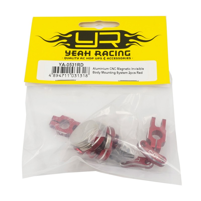 Aluminium CNC Magnetic Invisible Body Mounting System 2pcs Red