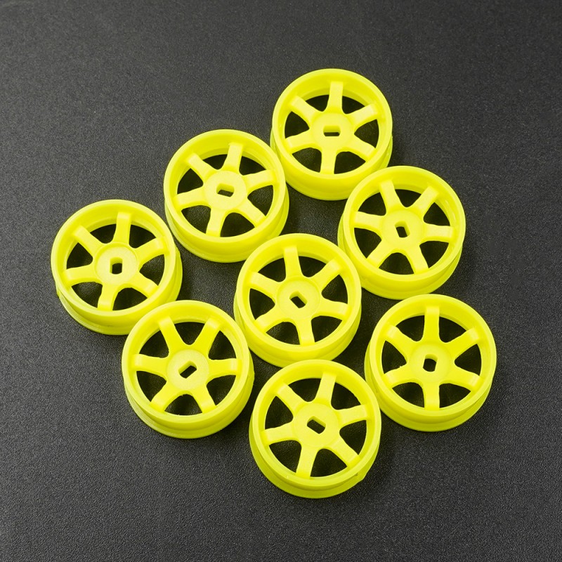 Plastic Narrow Rim Set 8.5mm (Offset 0 +1 +2 +3) Florescent Yellow For 1/28 AWD Mini-Z