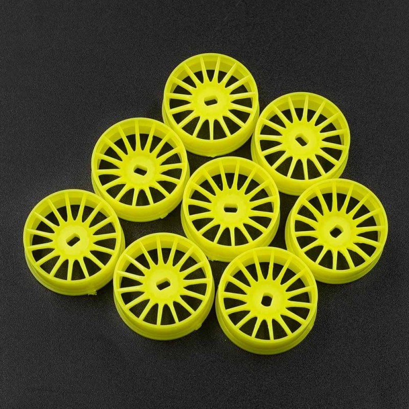 Plastic Narrow Rim Set 8.5mm (Offset 0 +1 +2 +3) Florescent Yellow For 1/28 AWD Mini-Z