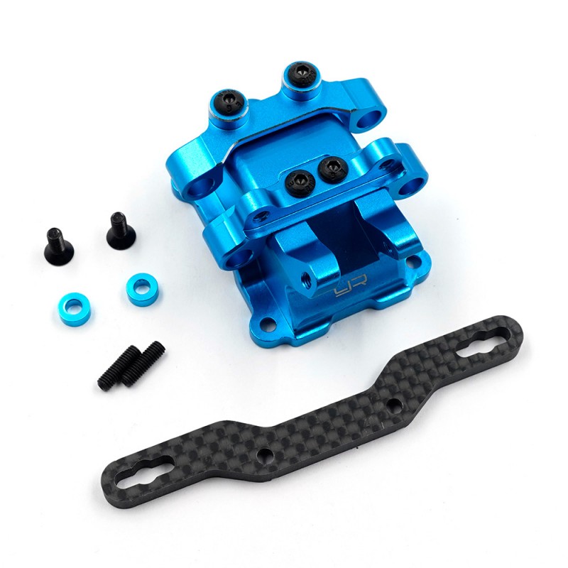Aluminum Gearbox Cover w/Carbon Damper Mount For Tamiya TT02