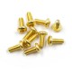 Stainless Steel Gold Coated Hex Socket Button Head Machine Screw (M2x5mm) 10pcs