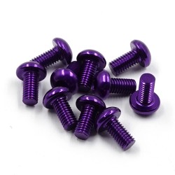 Aluminum 7075 3x6mm Hex Socket Button Head Screws 10pcs Purple