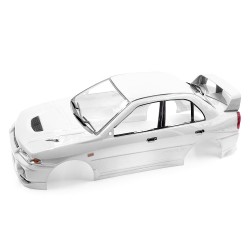 1/10 Mitsubishi Lancer EVO IV Sedan White Pre-Painted Pre-Cut Body w/ Rims Set