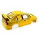 1/10 Mitsubishi Lancer EVO IV Sedan Yellow Pre-Painted Pre-Cut Body w/ Rims Set