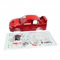 1/10 Mitsubishi Lancer EVO IV Sedan Red Pre-Painted Pre-Cut Body w/ Rims Set