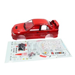 1/10 Mitsubishi Lancer EVO IV Sedan Red Pre-Painted Pre-Cut Body w/ Rims Set