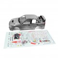 1/10 Mitsubishi Lancer EVO IV Sedan Silver Pre-Painted Pre-Cut Body w/ Rims Set